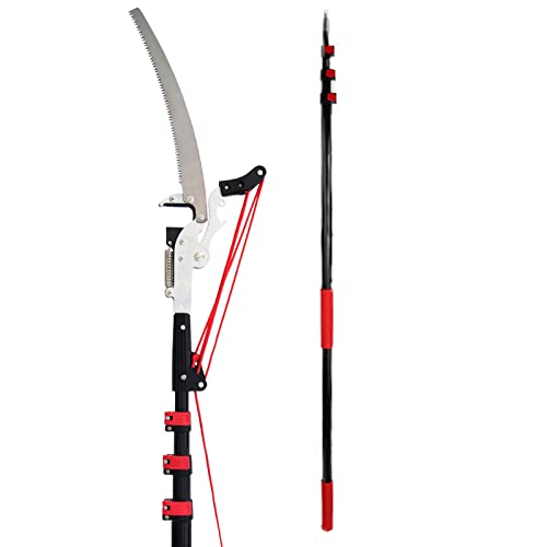 Telescopic Pruning Saw, Pole Saw Tree Pruner Extendable Telescopic Landscaping Pole Saw 18FT/24FT for Pruning and Trimming Branches Leaves Saw-18FT