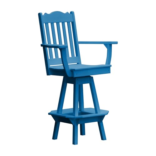 Keystone Amish Co. Royal Poly Composite Swivel Bar Chair with arms, Blue