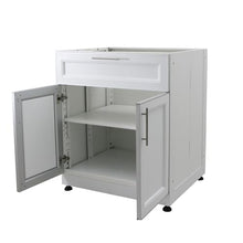 Blue Sky Outdoor Living White Shaker 3-Piece Outdoor Kitchen Combo Set 10 – Weatherproof Modular Storage Cabinets