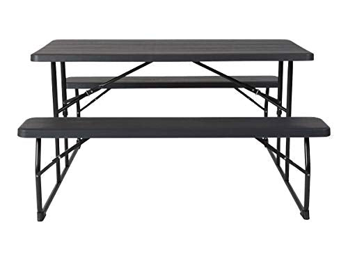 Flash Furniture Picnic Table with Benches, 4.5-Foot, Charcoal