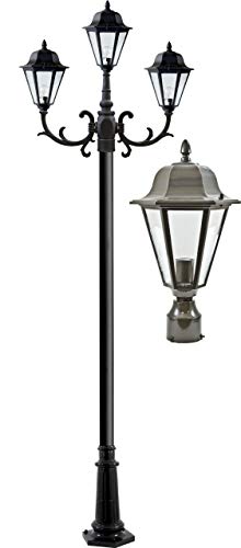 DABMAR LIGHTING GM1306-BZ Daniella Post Three Light Fixture w/Clear Glass 3 X 13 Watt DL-S13-GU24 120 Volts, Bronze