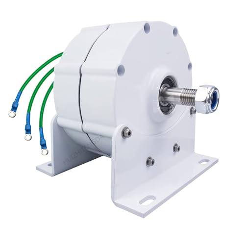 HUIZHITENGDA 12V 24V 48V 220V 3 Phase Alternator Wind Turbine Vertical Wind Generator Kit,9000W Wind Turbine Permanent Magnet Generator with Controller for Water Wind Turbine,24v