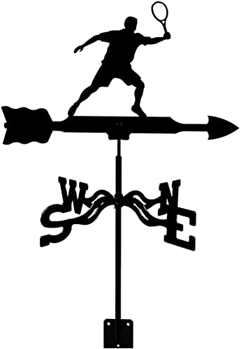 Weather vanes Metal Weathervane Outdoor Stainless Steel Weather Vanes Wind Vane Direction Wind Speed Direction Indicator for Farm Yard Garden Gazebo Decorations (Vintage Car Automobile) (Play Tennis)