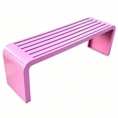 U-Shaped Wrought Iron Outdoor Bench,One Piece Seamless Bending Frame