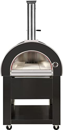 31" Outdoor Wood Fired Black Stainless Steel Artisan Pizza Oven or Grill with Waterproof Cover