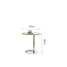 Chicken Couch End Table Round Coffee Table Balcony Stainless Steel Living Room Home Simple Coffee Table Modern Simple Side Table Corner Tables for Living Room(Side Table 50cm)