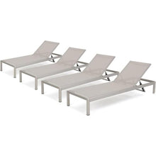 Afuera Living Modern Outdoor Mesh Chaise Lounge Set of 4 Grey
