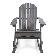 Benzara Outdoor Adirondack Rocking Chair Dark Gray