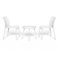 Costaelm Sunshine 3-Piece Outdoor Patio Bistro Balcony Furniture Set with Stackable Chairs, White