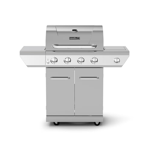 Nexgrill Propane 4 Burner Gas Grill, Stainless Steel Body with Side Burner
