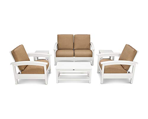 Trex Outdoor Furniture™ Rockport Club 6-Piece Deep Seating Conversation Set in Classic White/Sesame