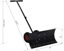 Snow Shovel Winter Wheel Snow Pusher.Heavy Duty Rolling Snow Plow Shovels W/Adjustable Handle,Snow Removal Tool for Road Garden