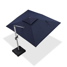 PURPLE LEAF Patio Cantilever Umbrella 9' X 12' Large Double Top, Navy Blue