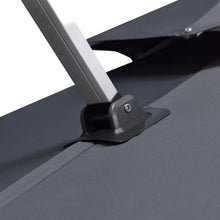 108'' Square Lighted Cantilever Umbrella With Steel Plate Base,Gray