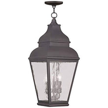 Livex Lighting 2610-07 Exeter 3-Light Outdoor Hanging Lantern, Charcoal
