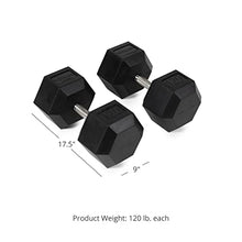 Titan Fitness 120 LB Pair Black Rubber Coated Hex Dumbbells