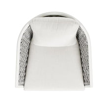 callmego Rope-Wrapped Barrel-Style Outdoor Counter Stool with Low Back Design for Patio, Deck, or Balcony Seating (Arm Chair + White + Acrylic)