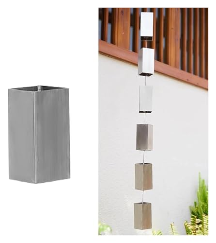 WKNHHL Rain Chain, Stainless Steel Gutter Downspout Alternative Water Drainage Garden Yard Multiple Sizes 1-4M,1 m (3.2ft)
