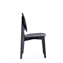 Manhattan Comfort Versailles Rattan Wicker Cane Outdoor Dining Chair Set of 4 Black/Natural
