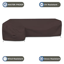 Covers & all Patio Sectional Sofa Cover 12 Oz - 100% Waterproof & Weather Resistant PVC Coated 100" x 130" x 38" x 34" L Shape Sofa Cover for Indoor / Outdoor (Left Side, Coffee)