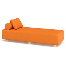 Jaxx Alvy Outdoor Sun Lounger – Luxurious Sunbed with Hevea Wood Feet, Sunbrella Tangerine