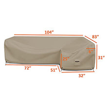 Patio Sectional Sofa Cover 12 Oz - 100% Waterproof & Weather Resistant PVC Coated 83" x 104" x 31" x 32" L Shape Sofa Cover for Indoor/Outdoor (Right Side Sofa, Beige)