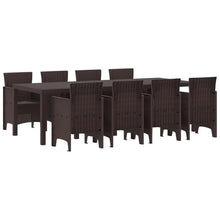 LKJVFCPW 9 Piece Garden Dining Set, Brown Outdoor Patio Furniture, Rectangular Table and 8 Comfortable Chairs for Backyard, Terrace, and Lawn Seating