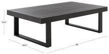 SAFAVIEH Outdoor Patio Furniture Collection – Fash Black Aluminum Coffee Table, Rectangular Slatted Top Patio Table, Modern Metal Accent for Outdoor Seating Areas (PAT7555A)