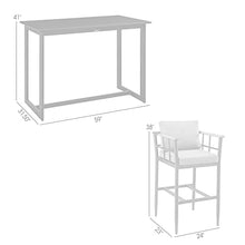 Armen Living Wiglaf Modern Outdoor Patio Bar Table and Stools Set 5 Piece Black