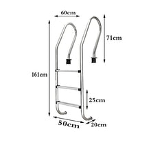 Swimming Pool Escalator Stainless Steel Above Ground Swimming Pool Ladder Equipment with 3 Anti-Skid Protection Swimming Pool Steps Embedded/Silver / 50×60×161cm (Silver 50×60×161cm)