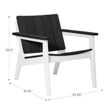 WestinTrends Pacifica Outdoor HDPE Modern Patio Club Armchairs (Set of 2), White/Weathered Wood