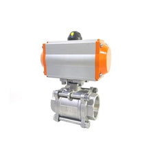 JJAMBTEQ 3" Pneumatic Ball Valve Stainless Steel Female Thread Double Acting Three Piece Pneumatic Cut-Off Ball valves