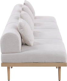 Meridian Furniture 55036Beige-S4A Laguna Collection Modern | Contemporary Outdoor Patio 4Pc. Modular Sofa, Teak Finish Aluminum, Waterproof Olefin Fabric, 142" W x 35.5" D x 28.5" H, Beige