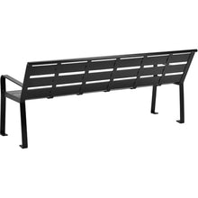 Global Industrial 6' Outdoor Park Bench with Back, Horizontal Steel Slats