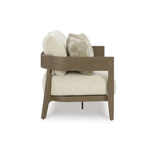 Signature Design by Ashley 1-Piece Wood-Look Outdoor Loveseat with Cushion