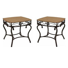 Home Square Patio Side Table in Honey Pecan Finish - Set of 2