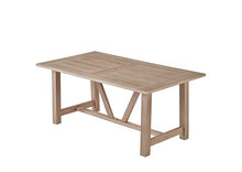 Best Quality Furniture D1007 Outdoor Dining Set, 1 Table + 6 Chairs Light Oak