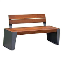 ENGENDER Outdoor Bench Modern Outdoor Bench, 3-Seater Outdoor Park Bench, Hardwood Slats Seat and Back with Sturdy Steel Frame, for Patio Porch Garden Yard Garden Bench (Size : 150x50x80CM)