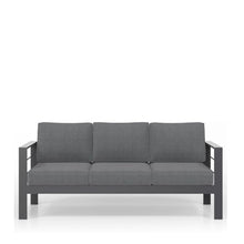 callmego Premium All-Weather Wicker Patio Loveseat with Thick Cushioned Seating and Rust-Resistant Aluminum Frame for Outdoor Living Spaces (Gray+Gray + Olefin-1)