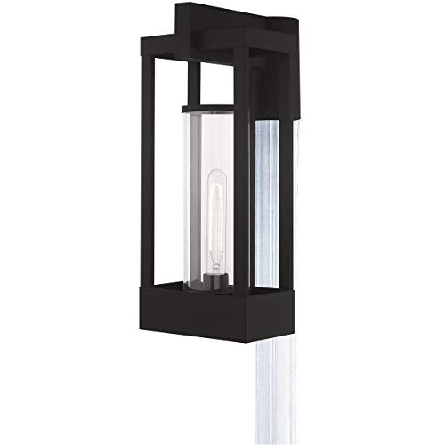 Livex Lighting 20996-04 Delancey - 18.88" One Light Outdoor Post Top Lantern, Black Finish with Clear Glass