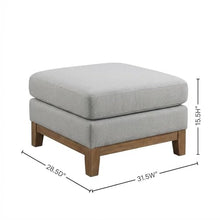 Outdoor Escape Gray Outdoor Patio Acacia Wood Ottoman, Durable Wooden Construction, Modern Design, Versatile Seating Or Footrest, Weather-Resistant Finish