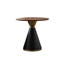 Bar Height Table Modern Round Dining Table 40", Solid Wood Black Gold Base