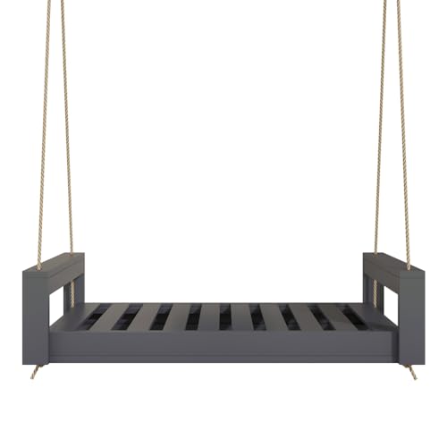 Amish Casual The Lancaster Amish Crafted Porch Daybed Swing, Made in The USA from Kiln Dried Pine (4 Foot, Grey Paint)