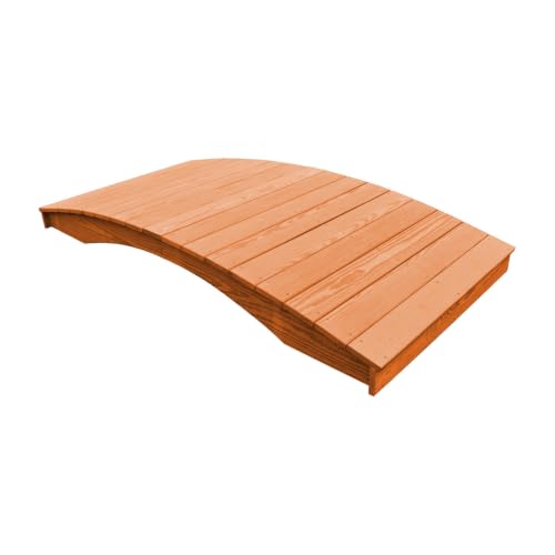 Keystone Amish Co. Pressure Treated Pine Plank Garden Bridge, 4' x 12', Cedar Stain