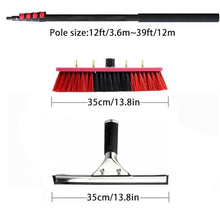 NYANS Cleaning Brush for Solar Panel Window with Scraper, Solar Panel Cleaning Brush and Pole Water Fed Pole Kit, 180°Flexible Rotate Brush Head, for Cleaning Solar Photovoltaic Panels,10.8m(36ft)