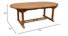 Anderson Teak Bahama Oval Extension Table with Double Extension, 117-Inch