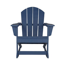 WO Home Furniture Patio Rocking Chair Set of 4 PCS Classic Outdoor HDPE UV Weather Resistant (Navy Blue)