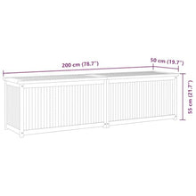 UUGRANDTO Garden Box Natural Wood Solid Teak Wood 78.7x19.7x21.7 in Outdoor Furniture Storage Boxes