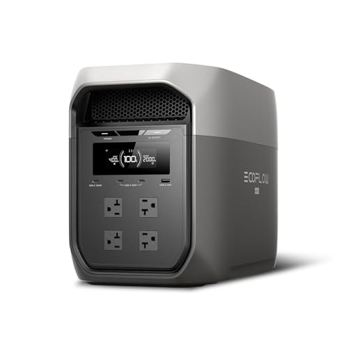 EF ECOFLOW DELTA 3 Max Portable Power Station, 2048Wh LFP Battery, 2400W