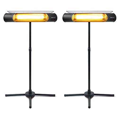 Sengoku HeatMate Graphite Patio Heater with Remote, 1000W, Black, 2-Pack
